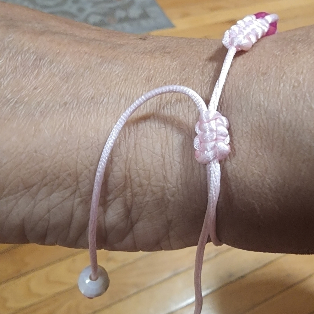 𝅺handmade Adjustable Bead Bracelets Pink - Picture 3 of 13